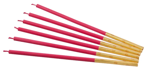 Набор свечей для торта Red (красные) (6шт) (15см) (12-7color-candle_15) 3106239 — 4