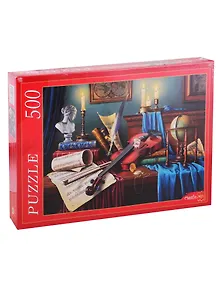 Пазл РЫЖИЙ КОТ 500 эл. 50*34,5см. Натюрморт со скрипкой и свечами Ф500-8281