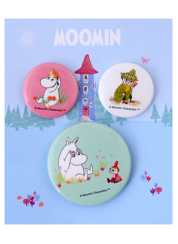 Набор значков «MOOMIN. Муми-дом», металл, 2 штуки 25 мм, 1 штука 38 мм 2938040 — 1