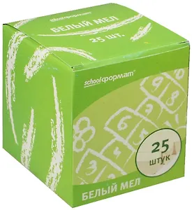 Мелки белые, 25 шт.