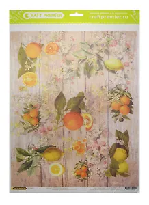 Рисовая бумага для декупажа Craft Premier Цитрусы (CPD0554) (А3) (25г/м) (упаковка)