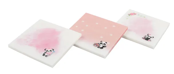 Блок бумаги 70*70 самоклеящийся 50 листов, "Cute panda" пластик, в ассортименте 3039432 — 3