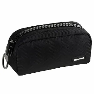 Пенал с большой молнией 1отд, "Noir zipper", черный, полиэстер, инд.уп., Berlingo