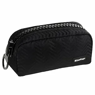 Пенал с большой молнией 1отд, "Noir zipper", черный, полиэстер, инд.уп., Berlingo 3173374