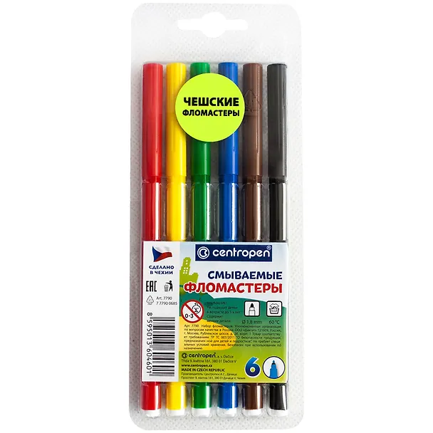 Фломастеры Centropen, 6 цветов 215141 — 2