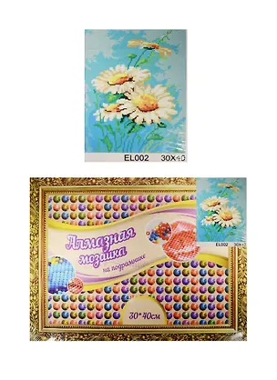 Набор для творчества, Алмазная мозаика по номерам, Ромашки 30*40см 2549009
