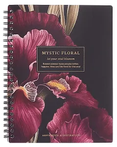 Тетрадь 96 листов в клетку "Blossom. Irises on black", на спирали