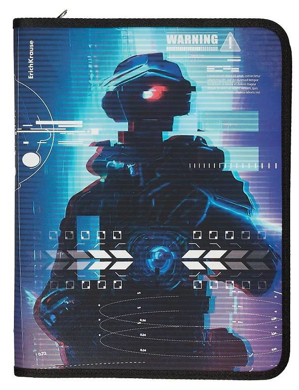 Папка для тетрадей «Cyber Game» А4+, пластик, на молнии с трёх сторон, Erich Krause 3025041 — 1