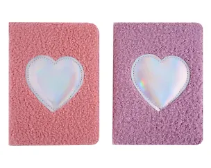 Книга для записей А6 80л кл. с мехом "Сердце" с мехом, тонир.блок, ассорти 3018388
