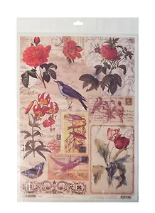Рисовая бумага для декупажа Craft Premier Птички и Цветочки (28,2х38,4см) (25 г/м)
