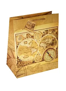 Пакет подарочный бумажный А4 "Старые карты" 26*32*13см, ламинат, Феникс-Презент