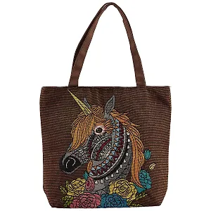 Сумка-шоппер на молнии Единорог (43х40) (текстиль)
