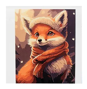 Холст с красками по номерам "Маленькая лисичка", 17 х 22 см