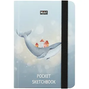 Скетчбук А6 48л "Pocket Скетчбук. Кит" белый офсет, тв.обложка