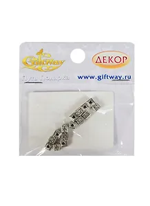 Фурнитура металл бусина Кубик с орнам. серебро (00009842) (15шт) (5х5мм) (10 г/уп.)