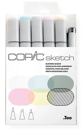 Набор маркеров Copic Sketch смешанные цвета, 6 цветов 260010