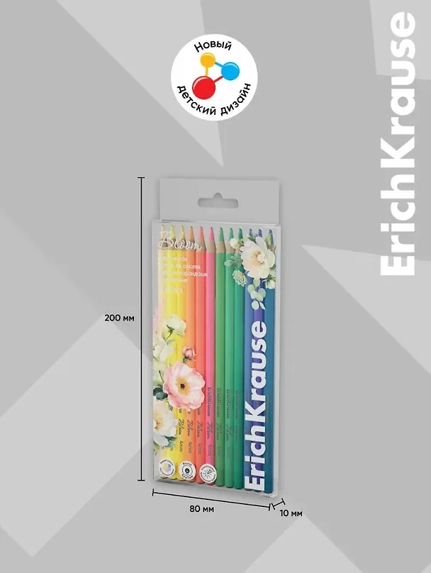 Карандаши цветные 12цв "Pastel Bloom" круглые, ErichKrause 3149994 — 3