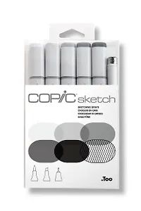 Набор маркеров Copic Sketch серые оттенки, 6 цветов
