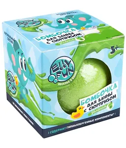 Бомбочка для ванны детская с сюрпризом (зеленый цвет)