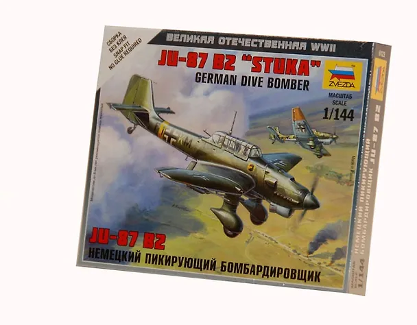 ЗВ 6123 Немецкий пикирующий бомбардировщик Ju-87 B2 "STUKA" (1/144) (коробка) 2258104 — 1