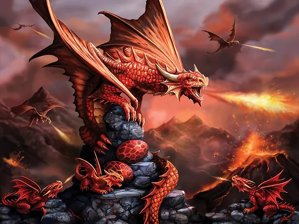 Пазл Super 3D, Огненный дракон (Fire Dragon ) 500 эл.,61*46см. 10090 2663681 — 3
