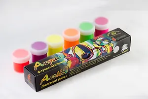 Набор Краски акриловые худ.-оф. (флуоресцентные) (К4809) (6 цв) (коробка) (Маджента Принт)