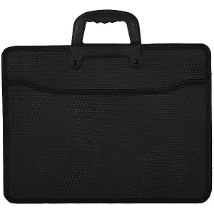 Портфель А4 2отд. черн.пластик, с окантовкой, инд.уп.