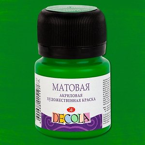 Краска акриловая зеленая светлая 20мл "Декола" матовая, ЗХК