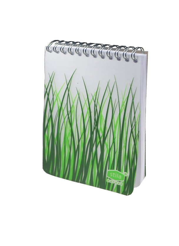 Блокнот А6 50л кл. NATURE, "Трава", спираль, пластик.обл., stila 215108 — 1