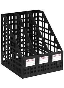 Лоток вертикальный 3отд. "MAXI Plus" для бумаг, 240мм, сетчатый, сборный, черн
