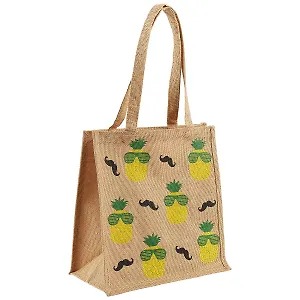 Сумка джутовая M Ананасы (32х34х18) (12-Eline-8-M)