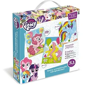 Набор для творчества, Набор аппликаций 3в1 песок, фольга, EVA Пони.Понивиль 03196 341451