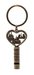 Брелок сердце свисток СПб.Коллаж Исаакий, цв.бронза