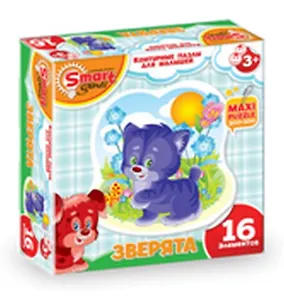 Контурный Пазл (52062) Зверята-Котенок (16эл.) (коробка)