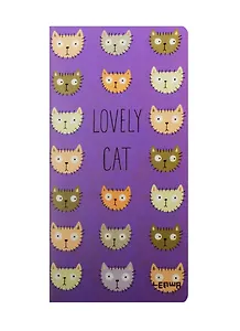 Записная книжка А6+ 48л кл. 90*170мм "Lovely cat" карт.обл., тонир.внутр.блок, сшивка, LENWA