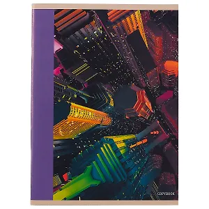 Тетрадь в клетку Unnika, "Офисный стиль. Неоновый город", А4, 96 листов