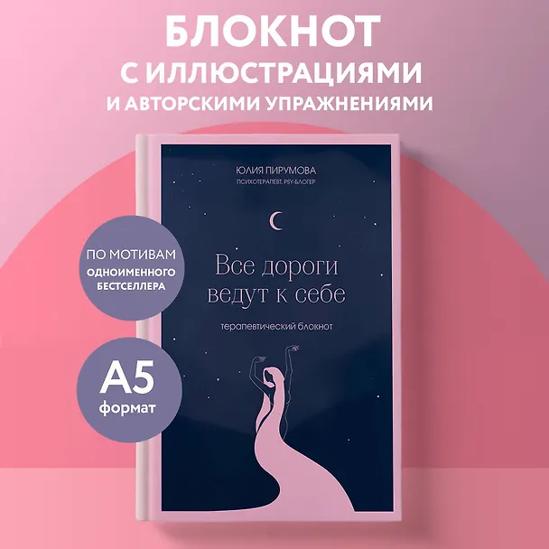 Книга для записей А5 128л тчк. "Все дороги ведут к себе. Терапевтический блокнот" с контентом 3046116 — 4