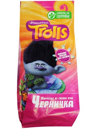 Мармелад из свежих ягод Детская коллекция марка Trolls Черничка 105гр 2570381