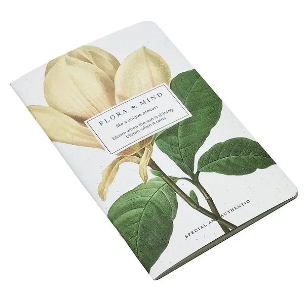 Планер недат. 32л 130*210 "Flora", магнолия, мягк.переплет, микротекстурирование, ламинация, скрепка, тиснение черной фольгой 3032613 — 2