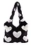 Сумка-шоппер плюшевая Сердечки (черно-белая) (40х36) — 3046108 — 2