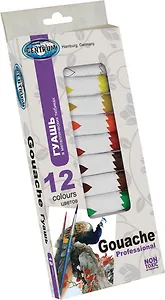 Краски гуашевые 12цв 12мл в тубах, к/к с подвесом, CENTRUM