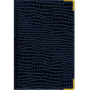 Ежедневник полудат. А5 192л "Prestige. Iguana" темно-синий, иск.кожа, мет.уголки, поролон, тон.бумага, золот.торец, справ.мат-лы, ляссе, Listoff