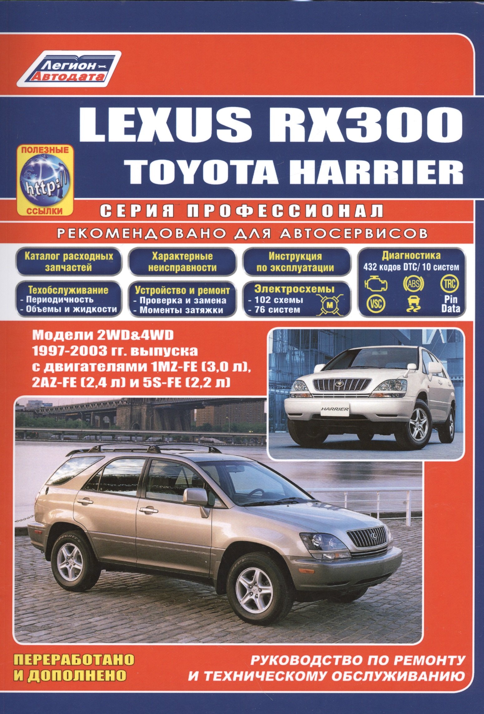 

Lexus RX300. Toyota HARRIER. Модели 2WD&4WD 1997-2003 гг. Руководство по ремонту и техническому обслуживанию
