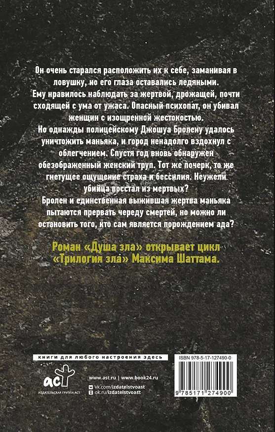 Книга Душа зла (Максим Шаттам) — 2