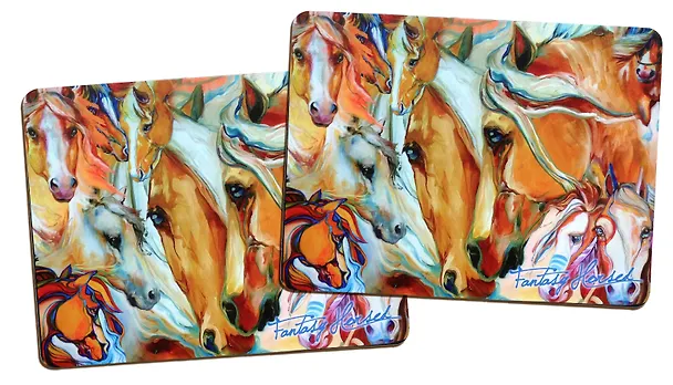 Доска для нарезки Фантазии о лошадях (CB-01-Fhorse) (стекло) (30x20x0,4) (в подар.упаков.) GiftLand 2414965 — 1