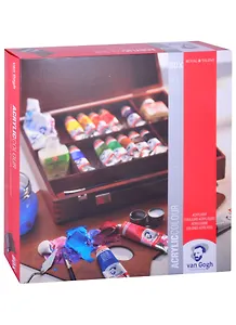 Краски акриловые Van Gogh "Базовый" 14цв 40мл, аксессуары, дер.кор., Royal Talens