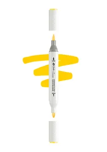 Маркер акриловый "Сонет" жёлтый, двусторонний, перо кисть/пуля