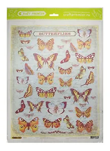 Рисовая бумага для декупажа Craft Premier Бабочки (CPD0528) (А3) (25г/м) (упаковка)