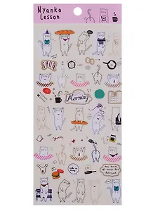 Наклейки коты 2 вида микс, 9,1 х 20 см