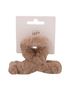 Заколка-крабик бежевая (иск.мех) (8см) (12-010253-B69) (Lafilaf)